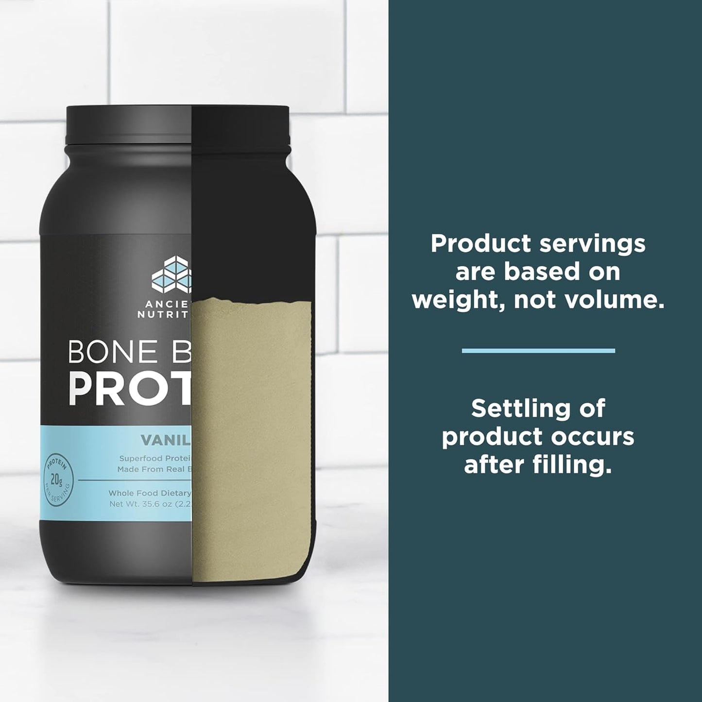 40 Servings of Ancient Nutrition Bone Broth Protein Powder in Chocolate and Vanilla Flavors