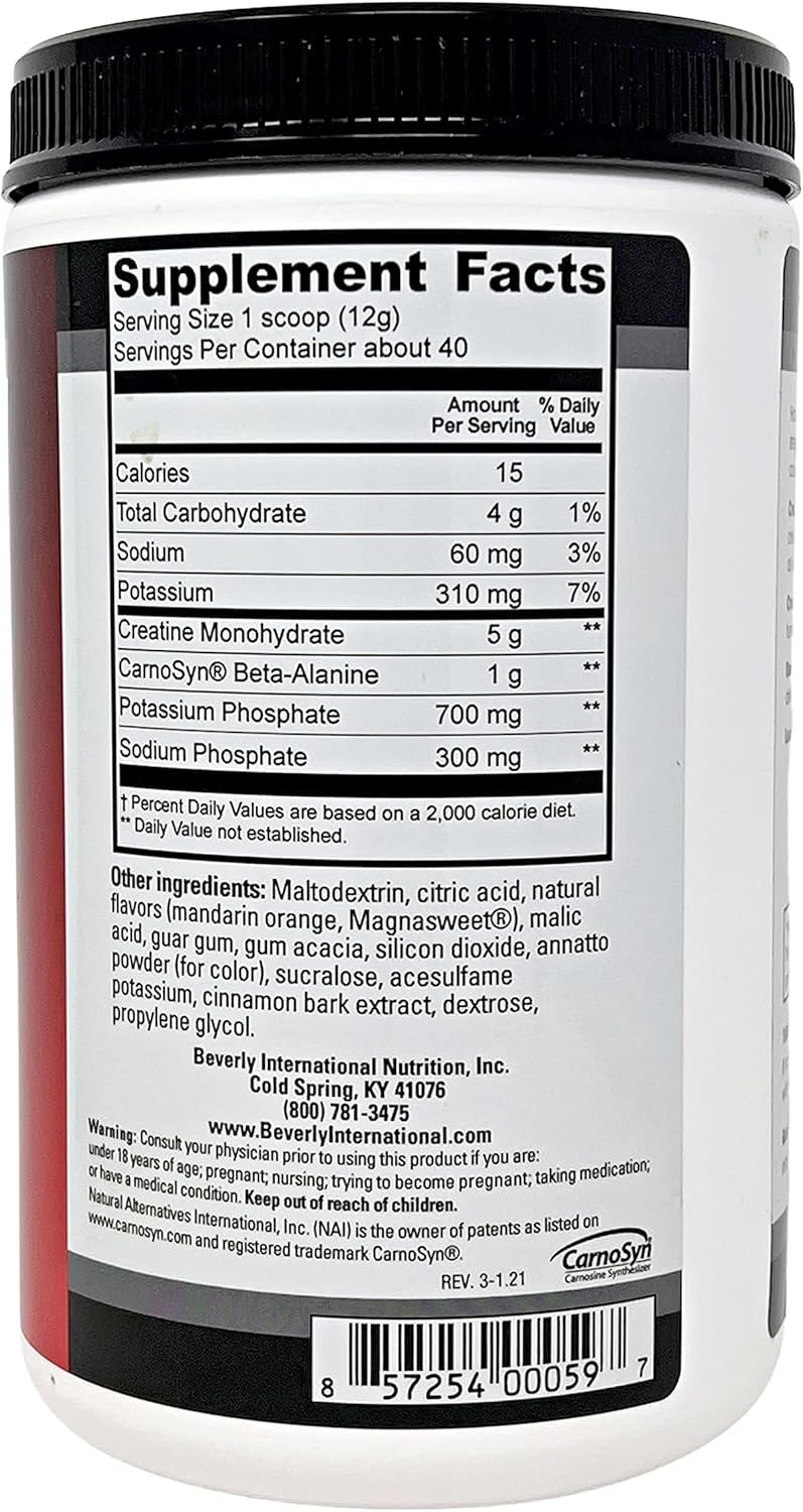 40 Servings of Beverly International Creatine Select with Phosphates - Muscle-Boosting Formula for Men and Women, Tastes Like Tang