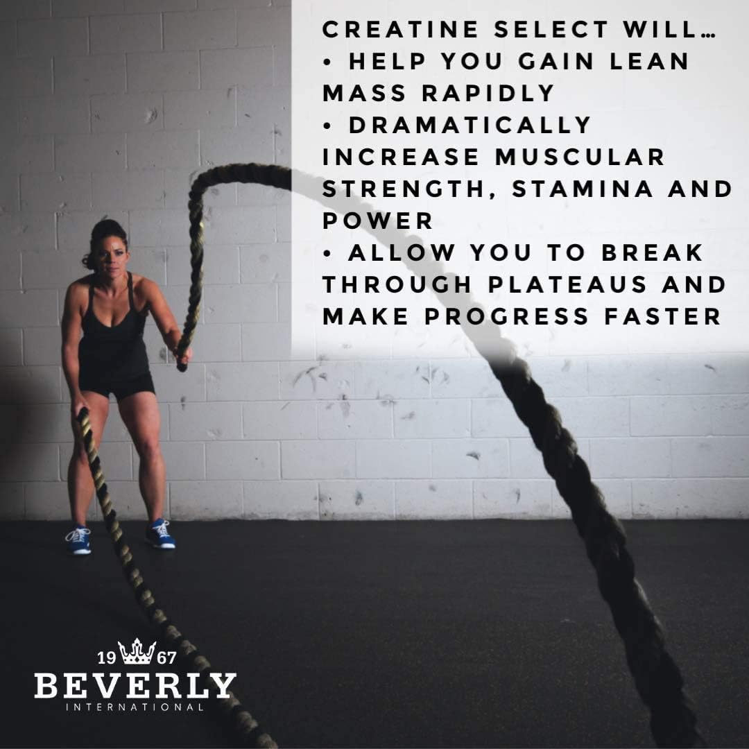 40 Servings of Beverly International Creatine Select with Phosphates - Muscle-Boosting Formula for Men and Women, Tastes Like Tang