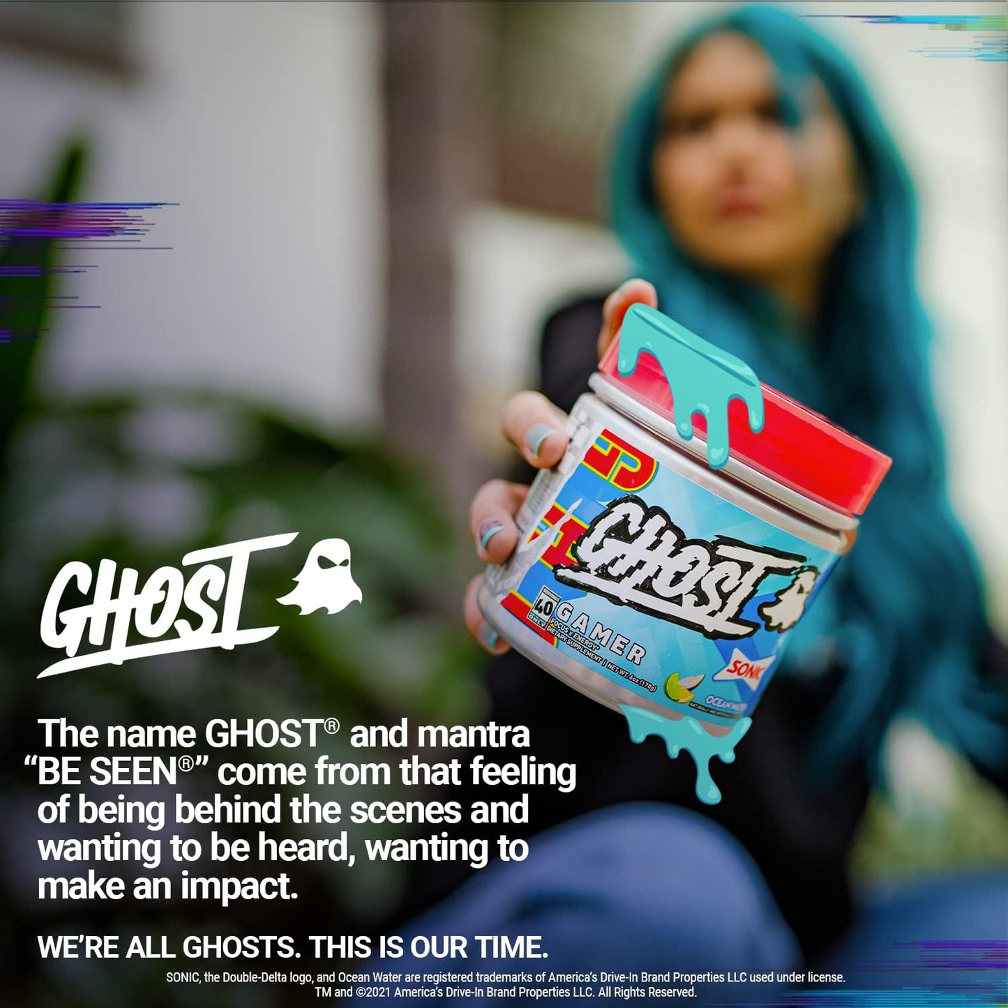40 Servings of Sonic Ocean Water Energy & Focus Formula for Gamers - Vegan & Gluten-Free with Nootropics & Natural Caffeine
