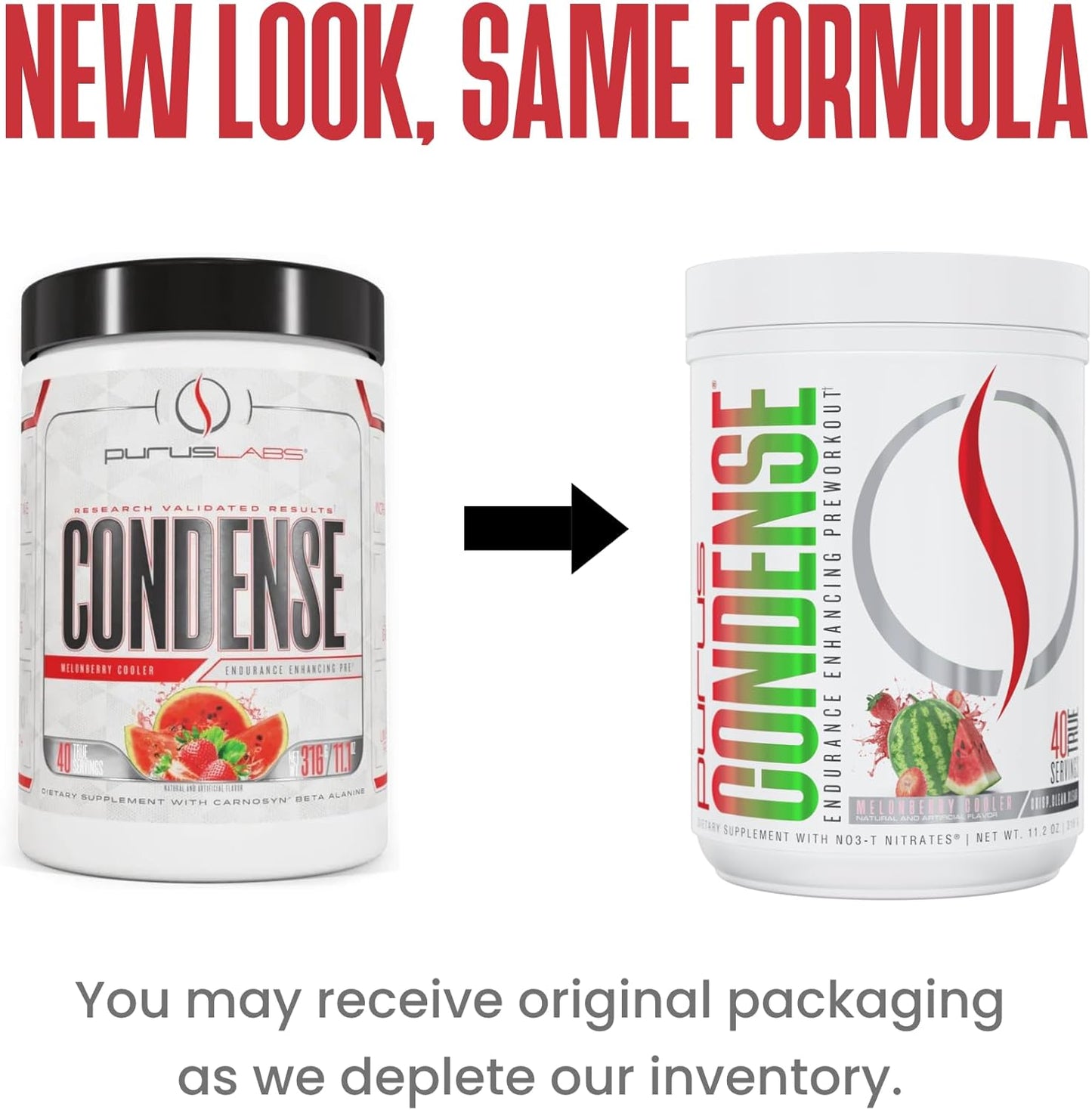 40 Servings Purus Labs CONDENSE PreWorkout Powder in Melonberry Cooler Flavor