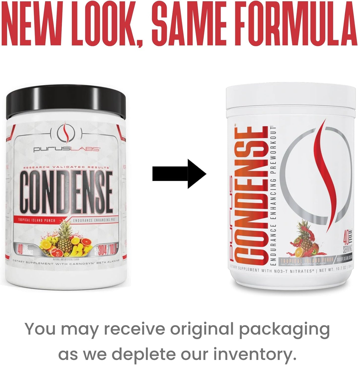 40 Servings Purus Labs CONDENSE PreWorkout Powder in Tropical Island Punch Flavor