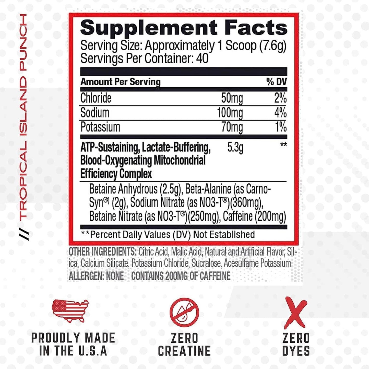 40 Servings Purus Labs CONDENSE PreWorkout Powder in Tropical Island Punch Flavor
