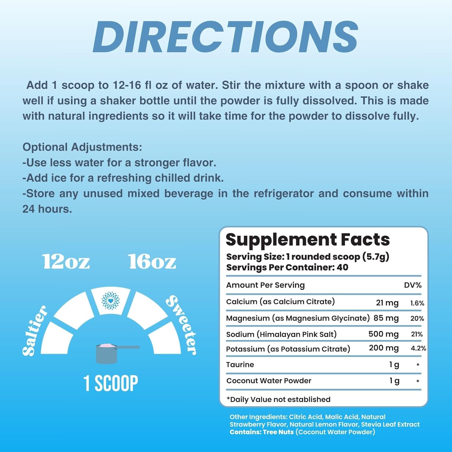 40 Servings Strawberry Lemonade Electrolytes Powder - No Sugar, Artificial Sweeteners, or Flavors - Hydration Powder with Sugar Free Electrolytes