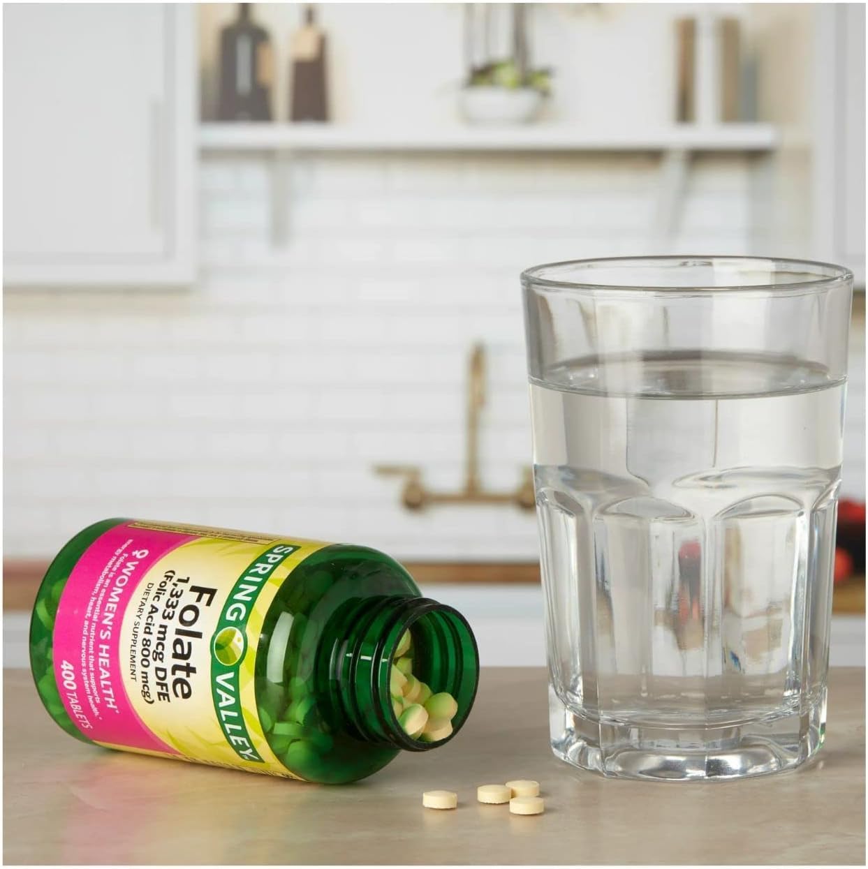 400 Count Generic Folate Dietary Supplement with 1,333 mcg - Enhanced with EDLVS Sticker