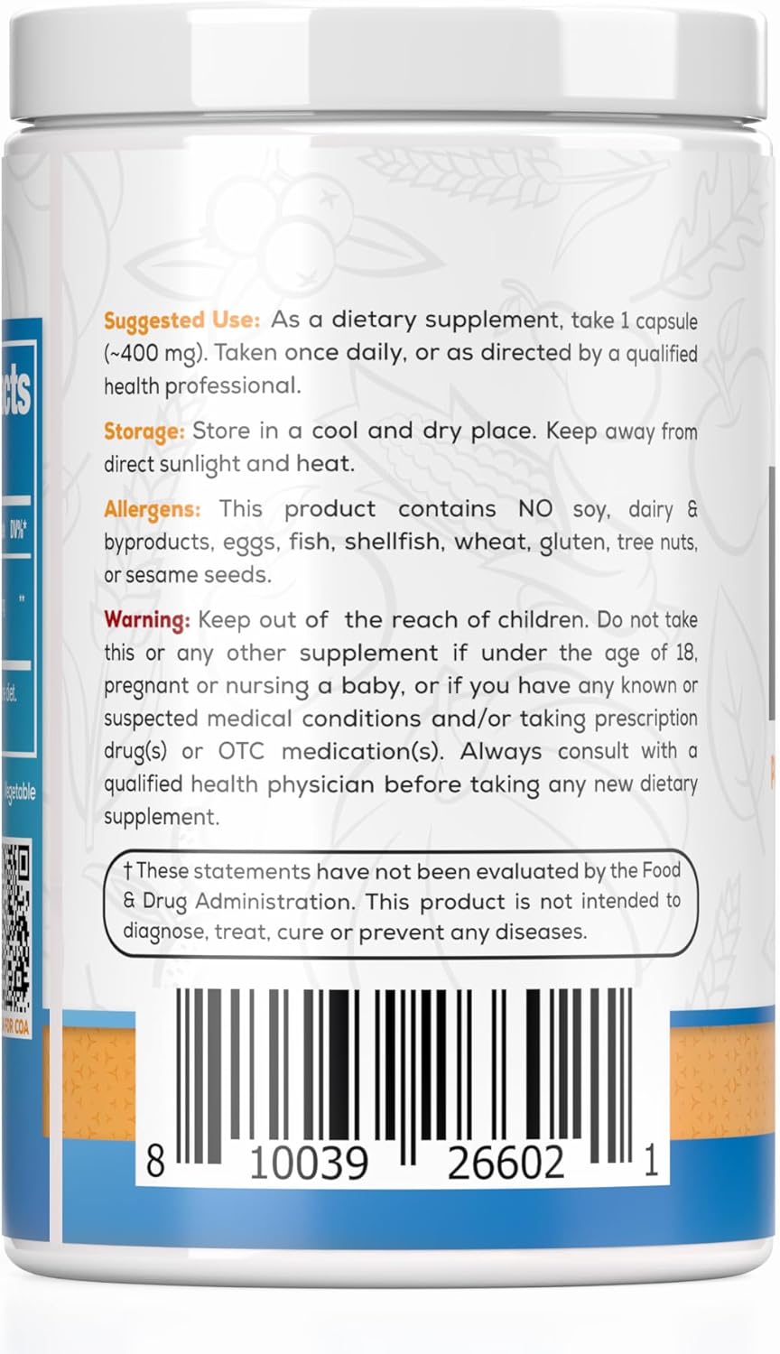 400 Count Harvest Naturals Palmitoylethanolamide Capsules 400mg - Supports Natural Relief from Inflammation and Discomfort