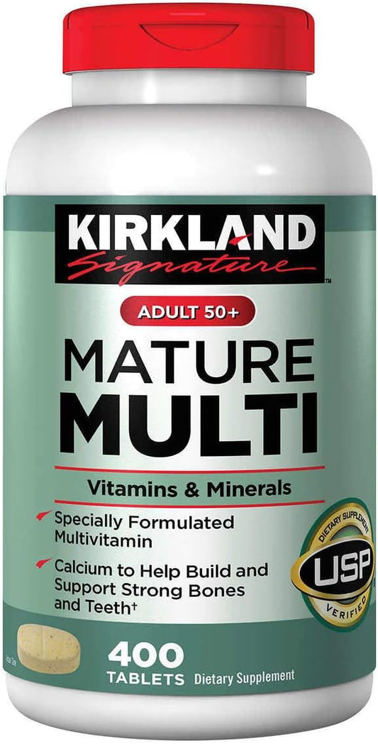 400 Count Kirkland Signature Adult 50+ Multi Vitamins & Minerals, 2 Pack