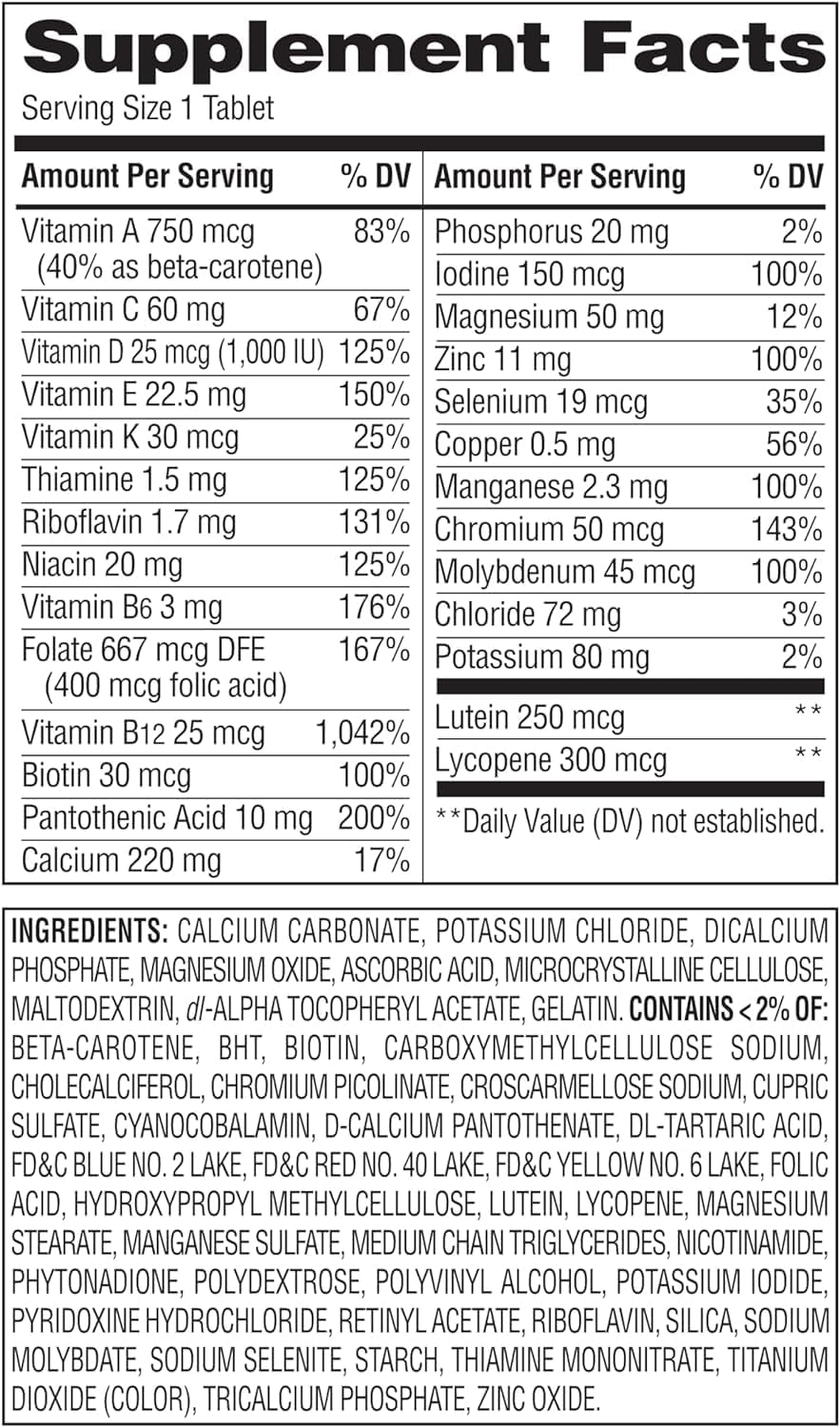 400 Ct Equate Mature Adult 50+ One Daily Complete Multivitamin - Compare to Centrum Silver