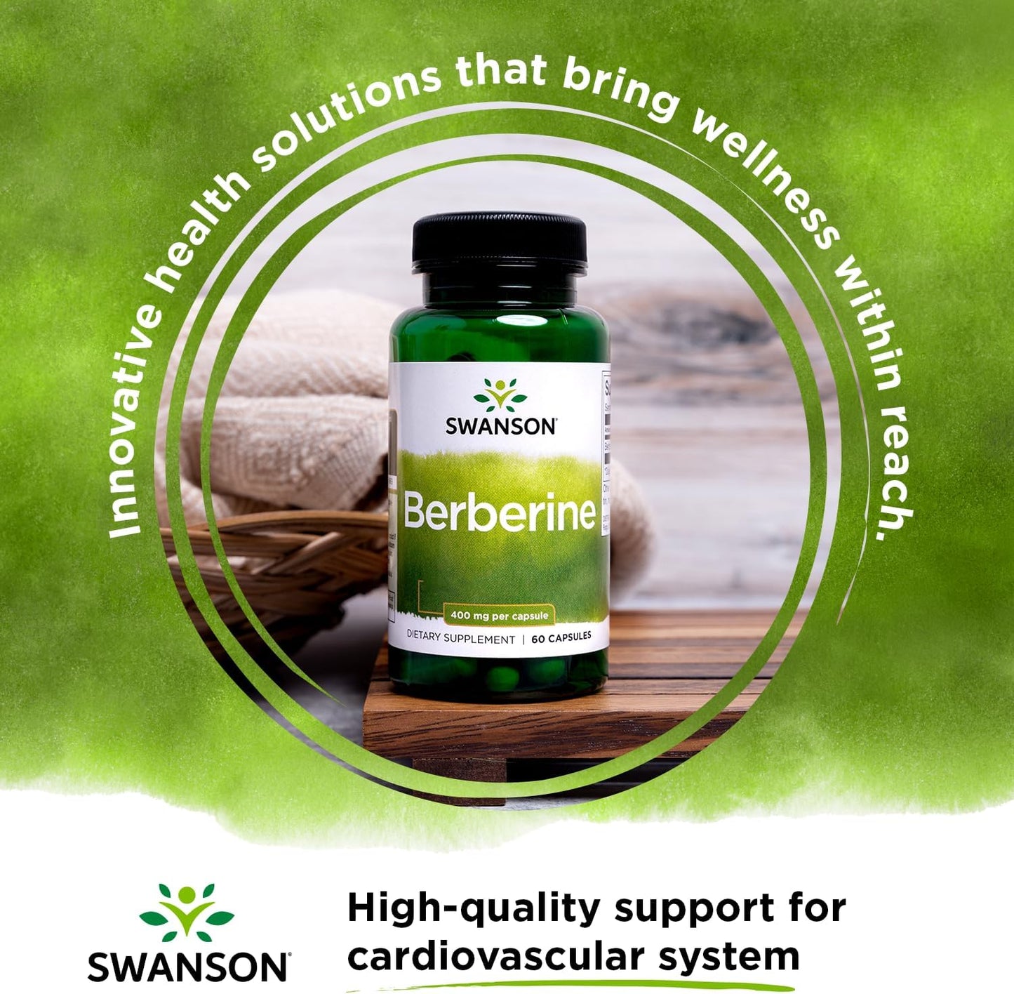 400 mg Berberine HCl Capsules for Overall Wellness - 60 Count by Swanson