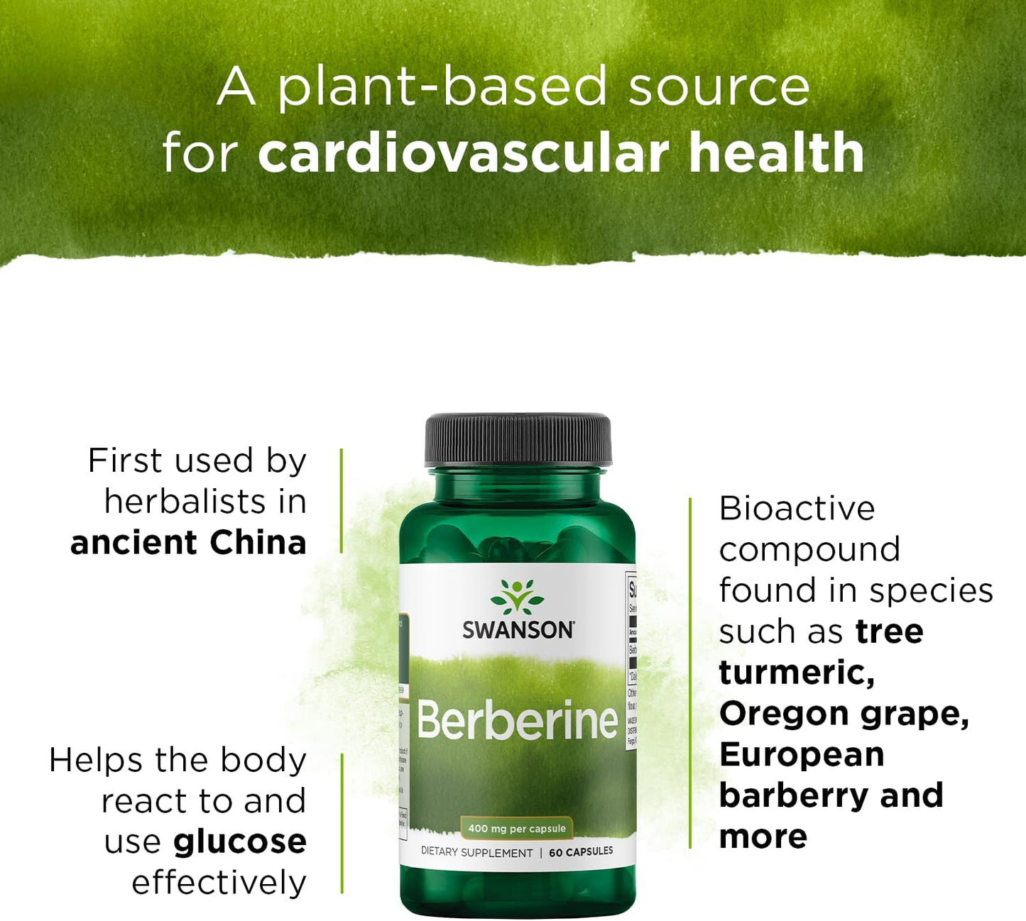 400 mg Berberine HCl Capsules for Overall Wellness - 60 Count by Swanson