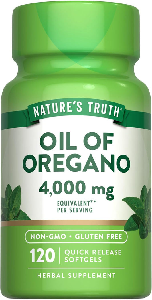 4000 mg Oil of Oregano Softgels - 120 Count Non-GMO & Gluten Free Herbal Supplement by Nature's Truth