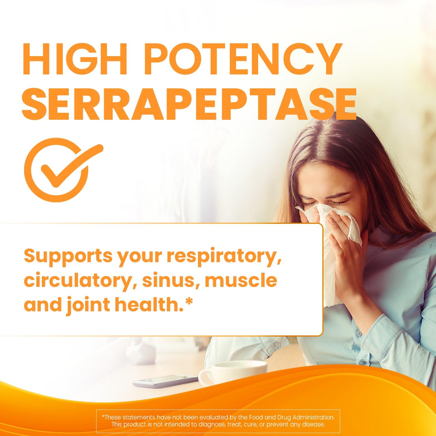 40,000 SPU Serrapeptase Capsules for Sinus Health - Non-GMO Vegan Supplement