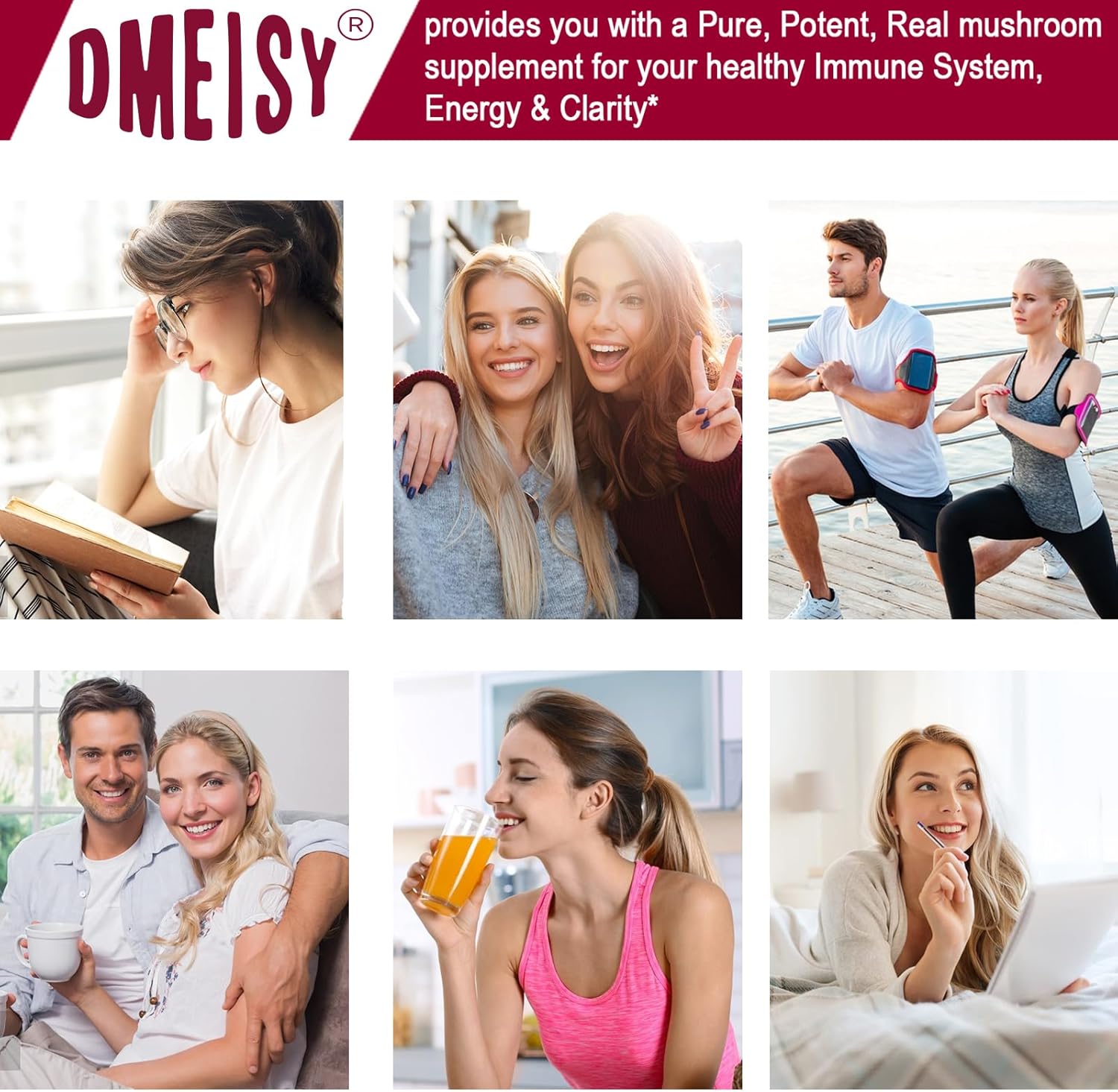 4000mg Dmeisy Sublingual Mushroom Complex Supplement - 18-in-1 Lions Mane, Reishi, Turkey Tail & More for Memory, Focus, Energy, Mood, Immunity - 60 Tablets