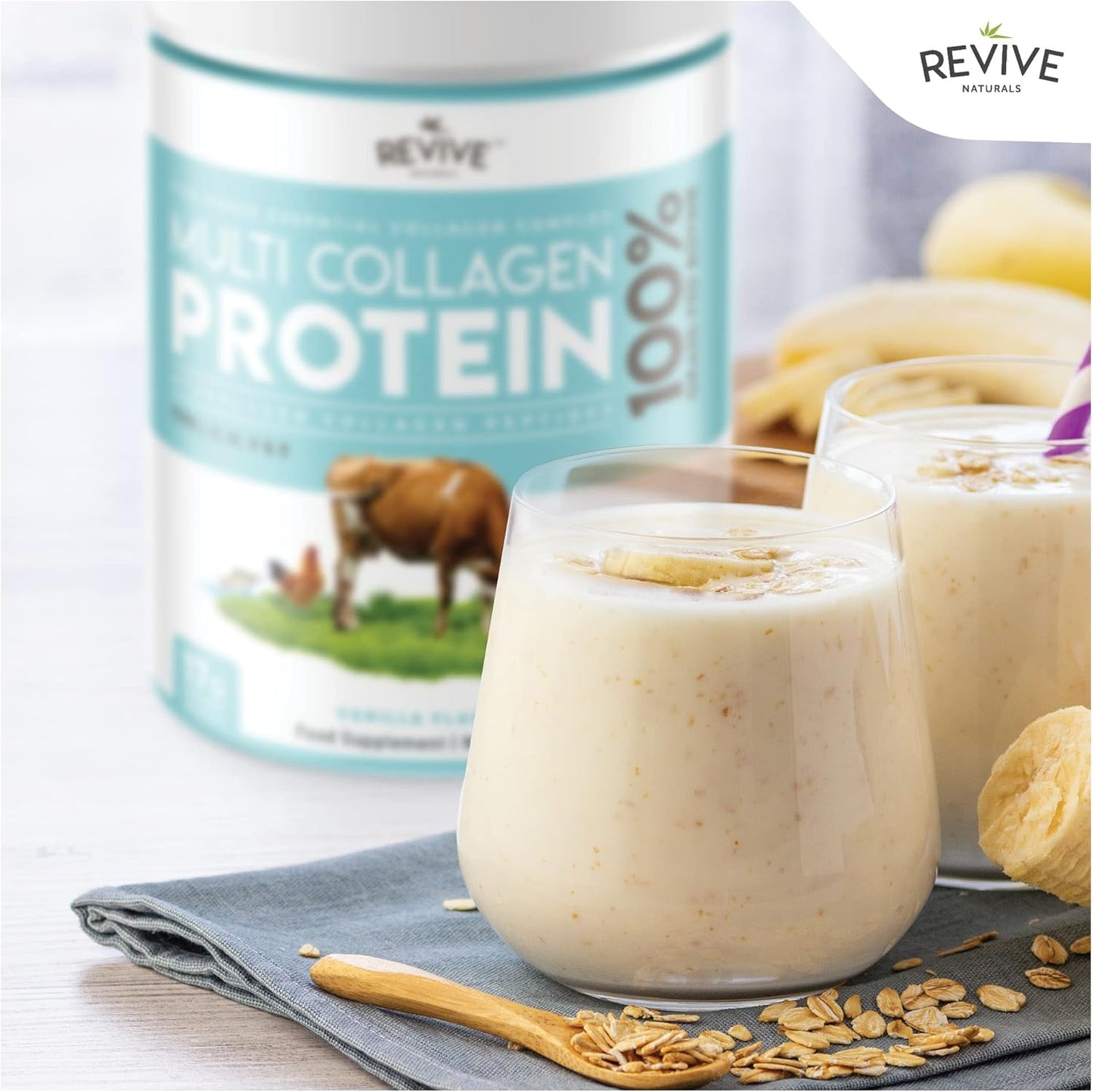 400g Unsweetened Vanilla Multi Collagen Protein Powder with 5 Types of Collagen Peptides - Grass Fed Bovine, Wild Caught Marine & Free-Range Chicken - Keto Friendly