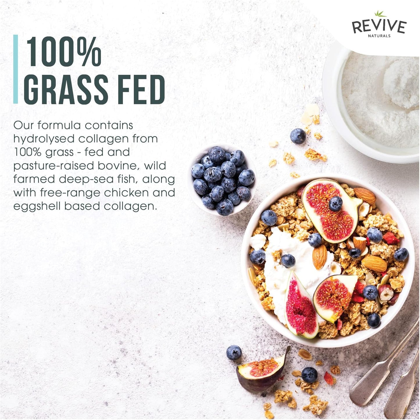 400g Unsweetened Vanilla Multi Collagen Protein Powder with 5 Types of Collagen Peptides - Grass Fed Bovine, Wild Caught Marine & Free-Range Chicken - Keto Friendly