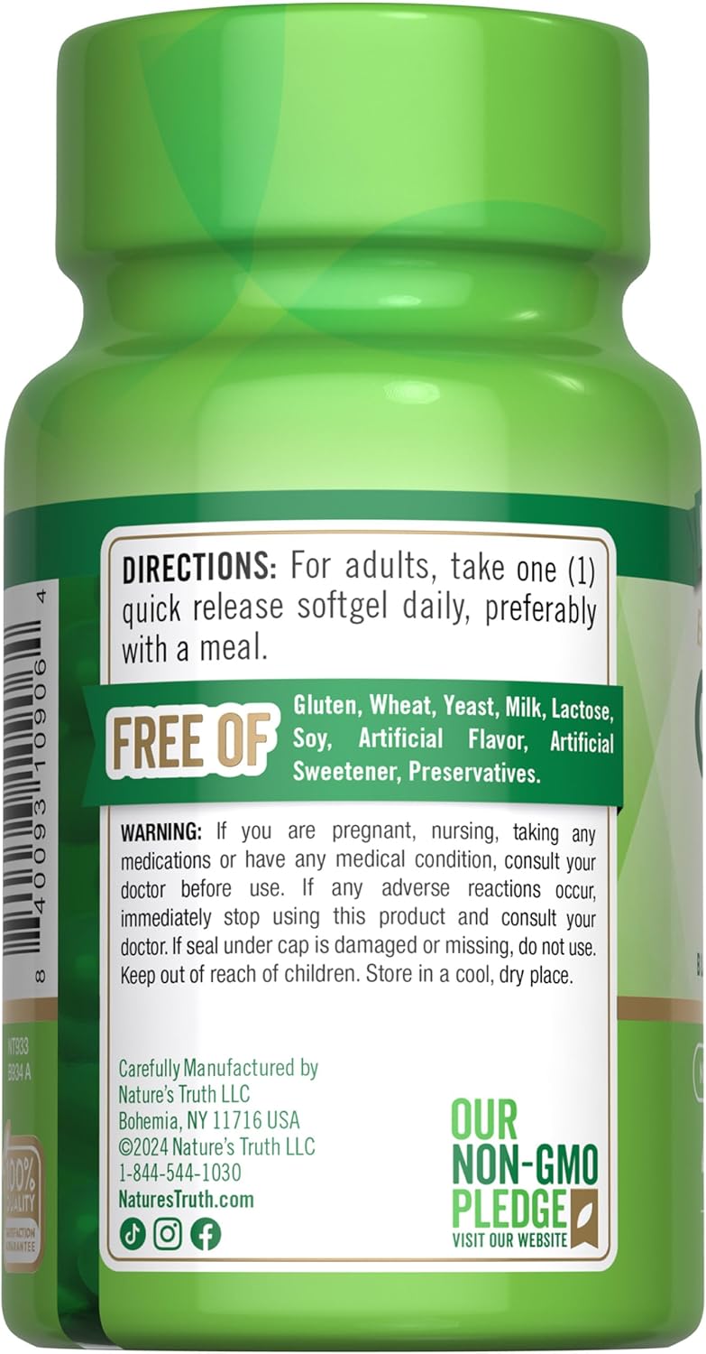 400mg CoQ10 Softgels | Maximum Strength for High Absorption | Non-GMO & Gluten Free