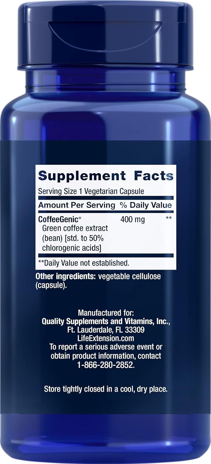 400mg Green Coffee Extract Capsules for After-Meal Metabolism Support - 90 Count, Gluten Free, Non-GMO, Vegetarian - 50% Chlorogenic Acid Standardized