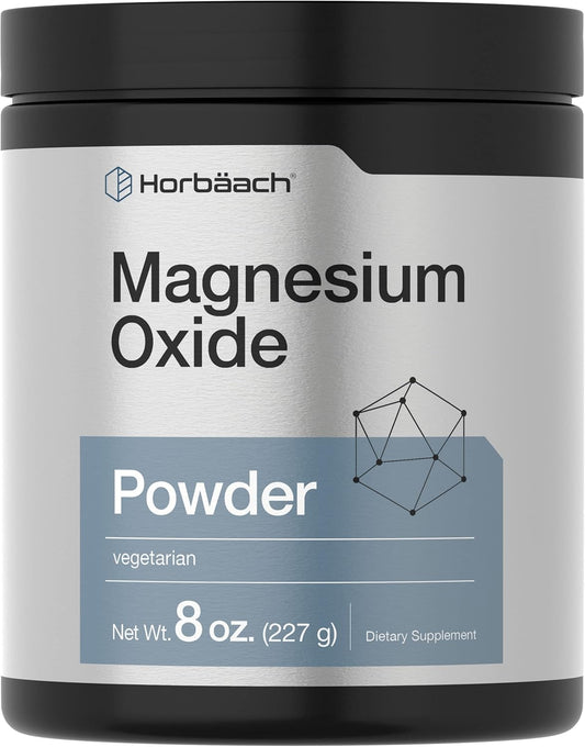 400mg Magnesium Oxide Powder Supplement - 8 Ounces (227 g) - Vegetarian, Non-GMO, Gluten Free Formula by Horbäach