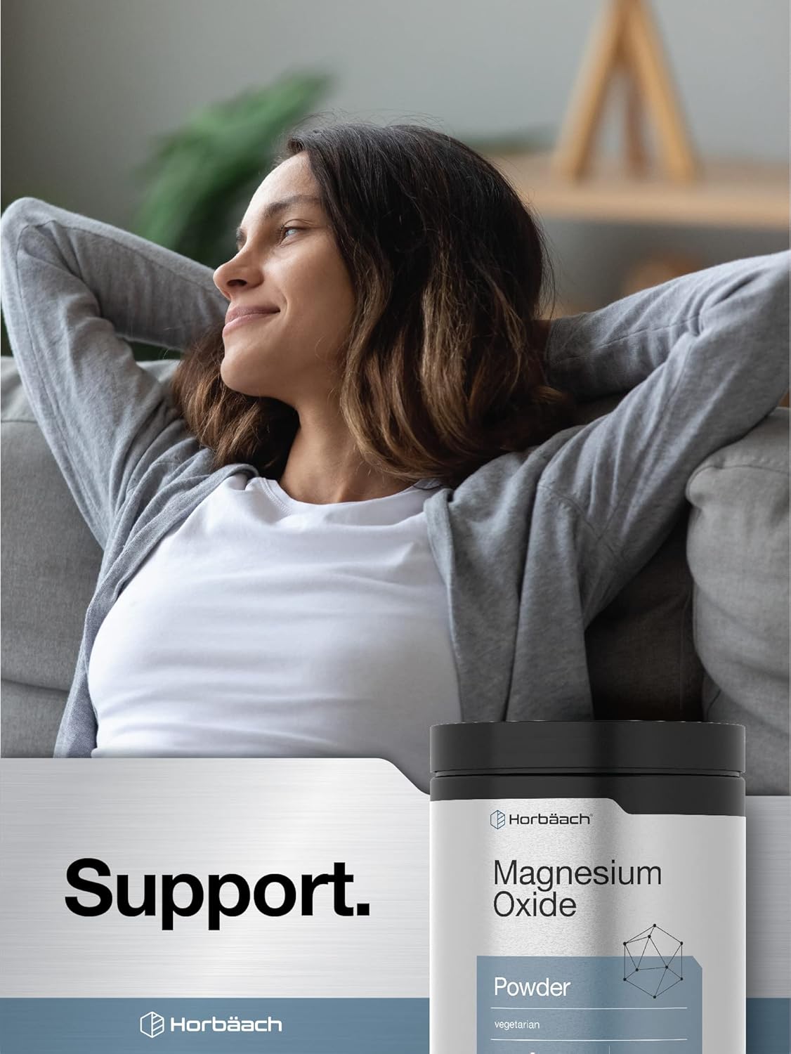 400mg Magnesium Oxide Powder Supplement - 8 Ounces (227 g) - Vegetarian, Non-GMO, Gluten Free Formula by Horbäach