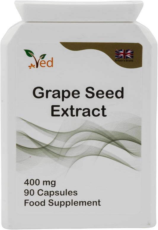400mg OPC Grape Seed Extract Capsules - 90 Capsules (3 Month Supply) - 95% Oligomeric Proanthocyanidins