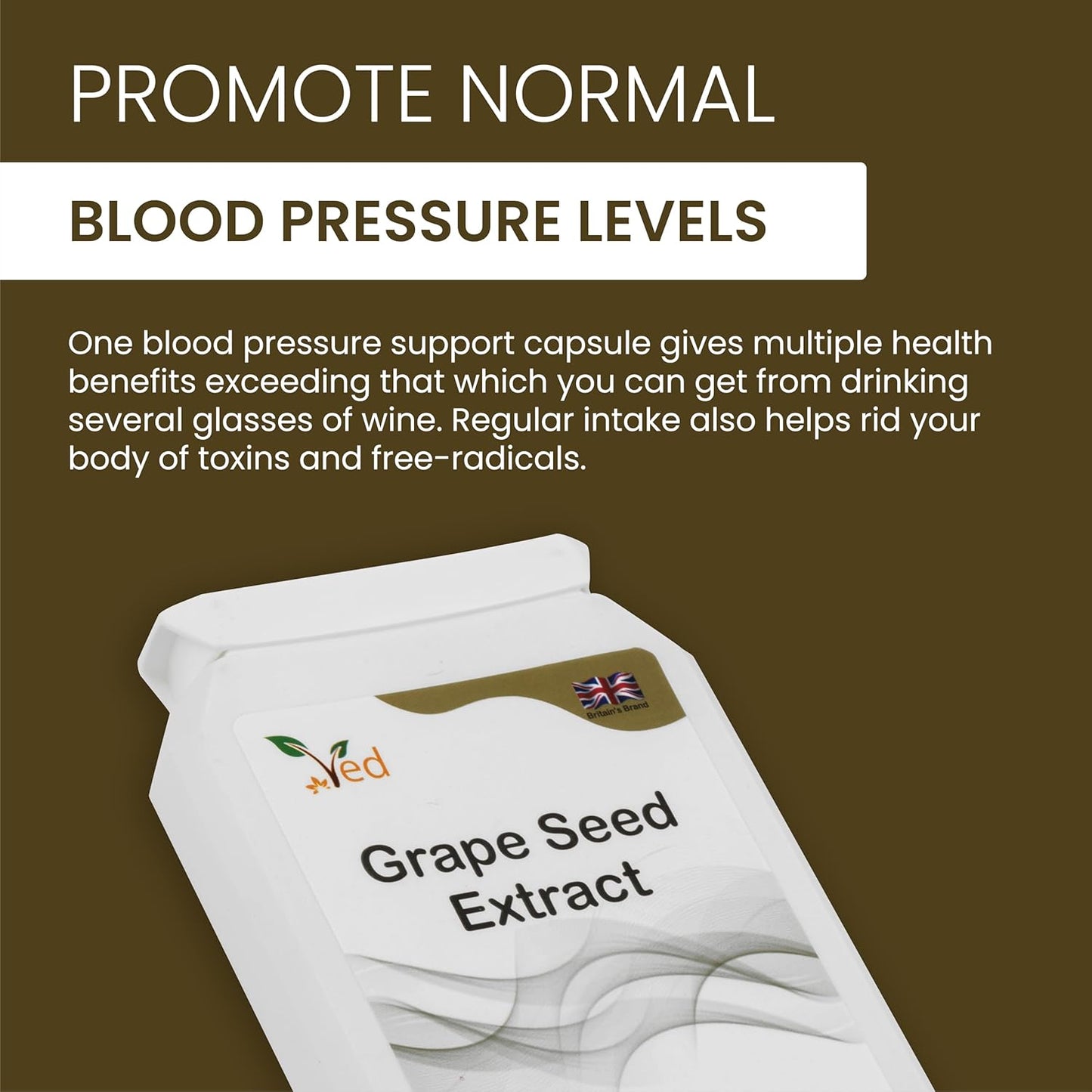 400mg OPC Grape Seed Extract Capsules - 90 Capsules (3 Month Supply) - 95% Oligomeric Proanthocyanidins