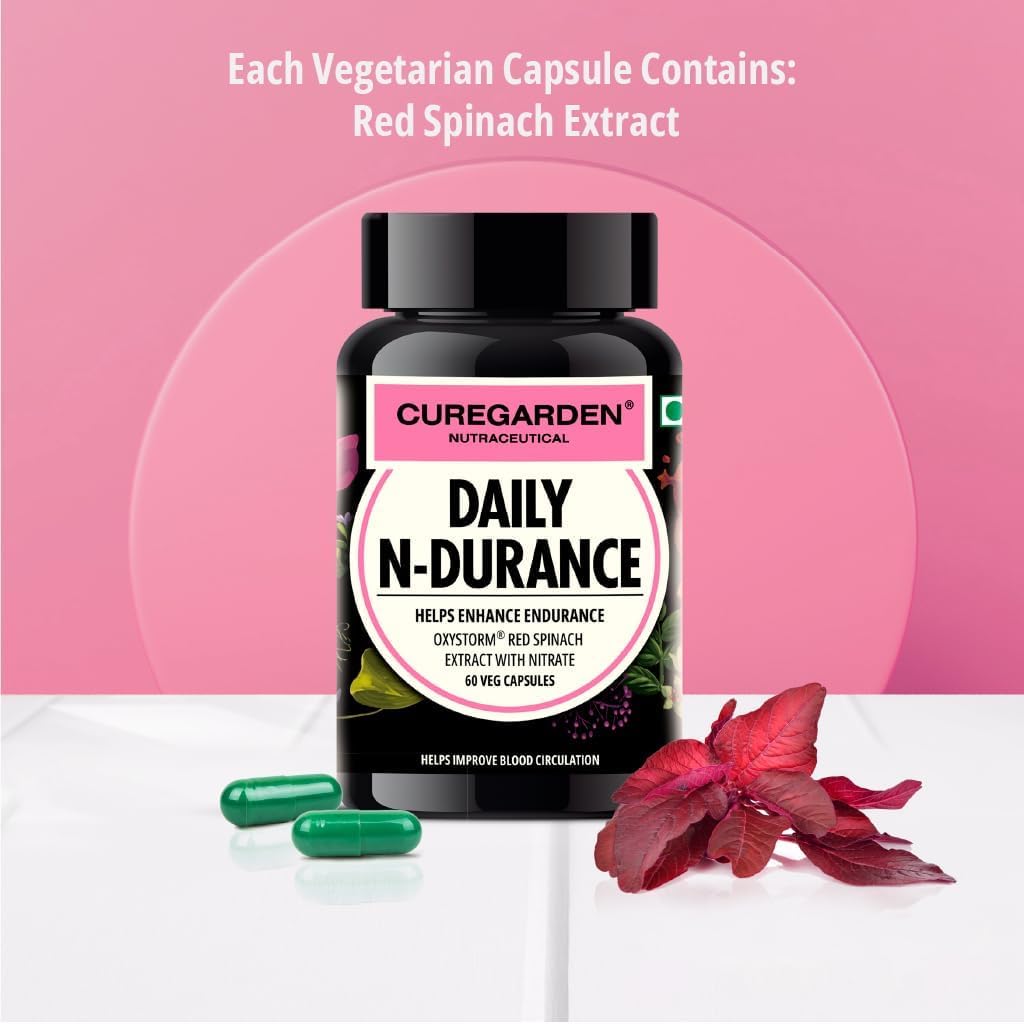 400mg Red Spinach Nitrate Extract Supplement - 60 Vegetarian Capsules by Ken Daily N-Durance