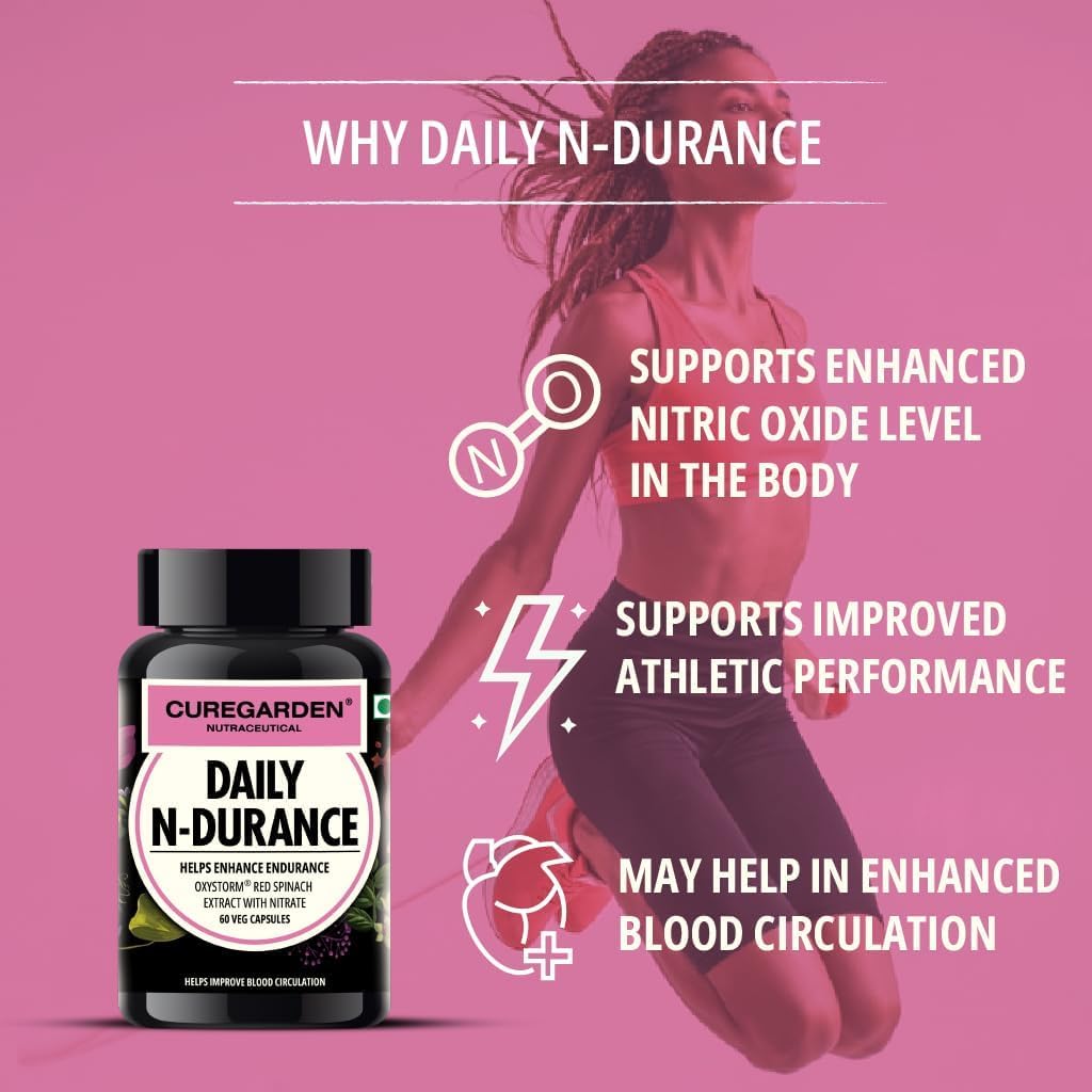 400mg Red Spinach Nitrate Extract Supplement - 60 Vegetarian Capsules by Ken Daily N-Durance