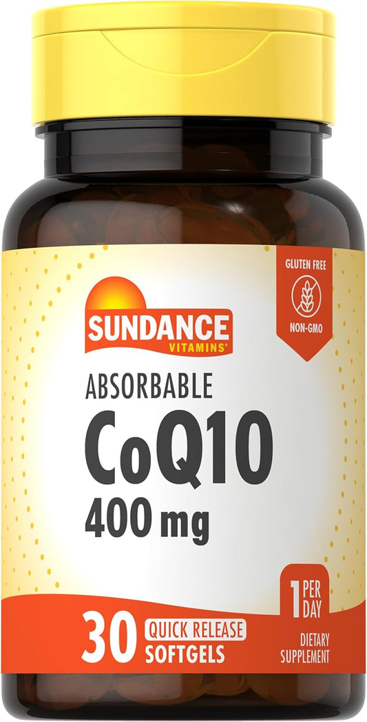 400mg Sundance CoQ10 Softgels with Black Pepper Extract - Non-GMO & Gluten Free