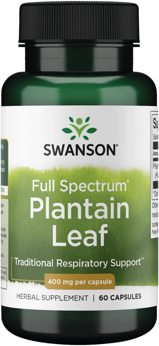 400mg Swanson Full Spectrum Plantain (Leaf) Plantago Major Capsules - 60 Count