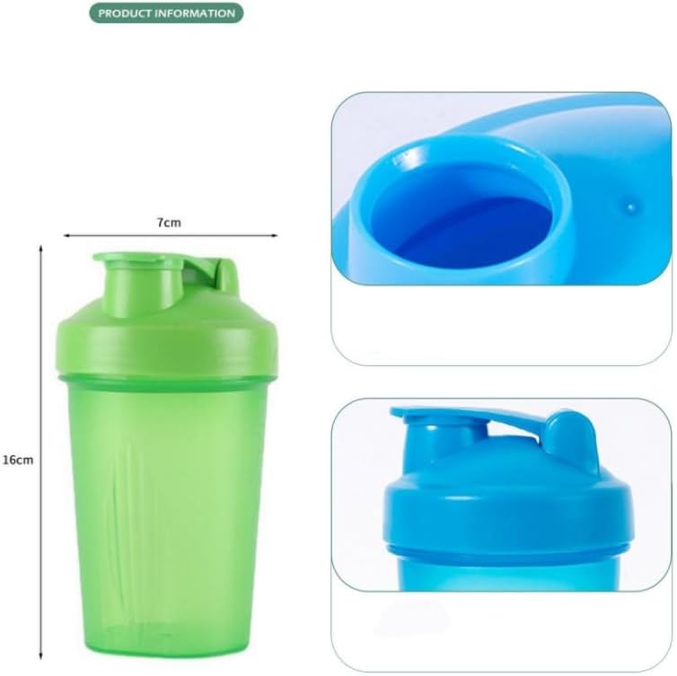 400ML Protein Shaker Bottle with Mixing Ball - Leak-Proof BPA-Free Gym Workout Juice Mixer - Black
