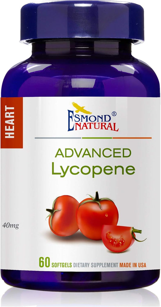 40mg Esmond Natural Advanced Lycopene Softgels - Prostate & Heart Health Support - GMP Certified, NPA Certified, Made in USA