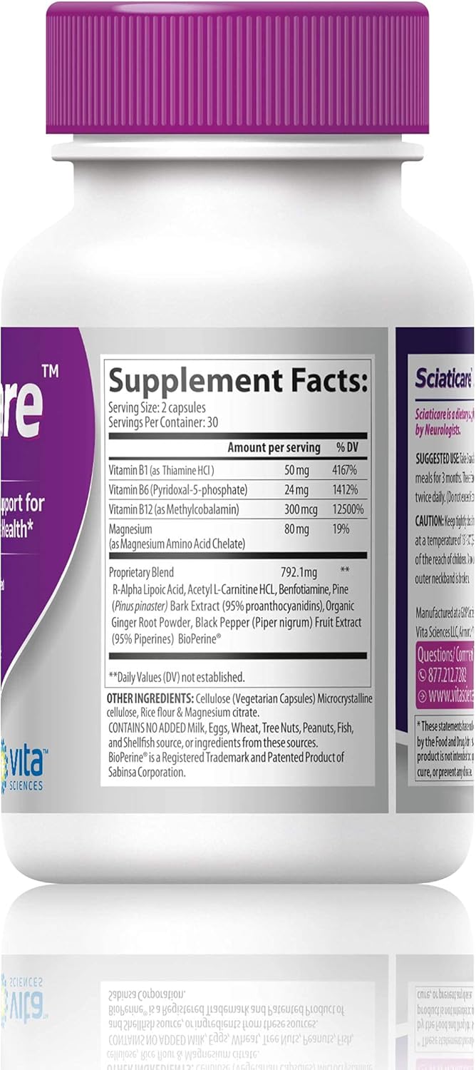 40X Strength Sciaticare Nerve Soothing Supplement with Natural R-ALA for Lower Lumbar Pain