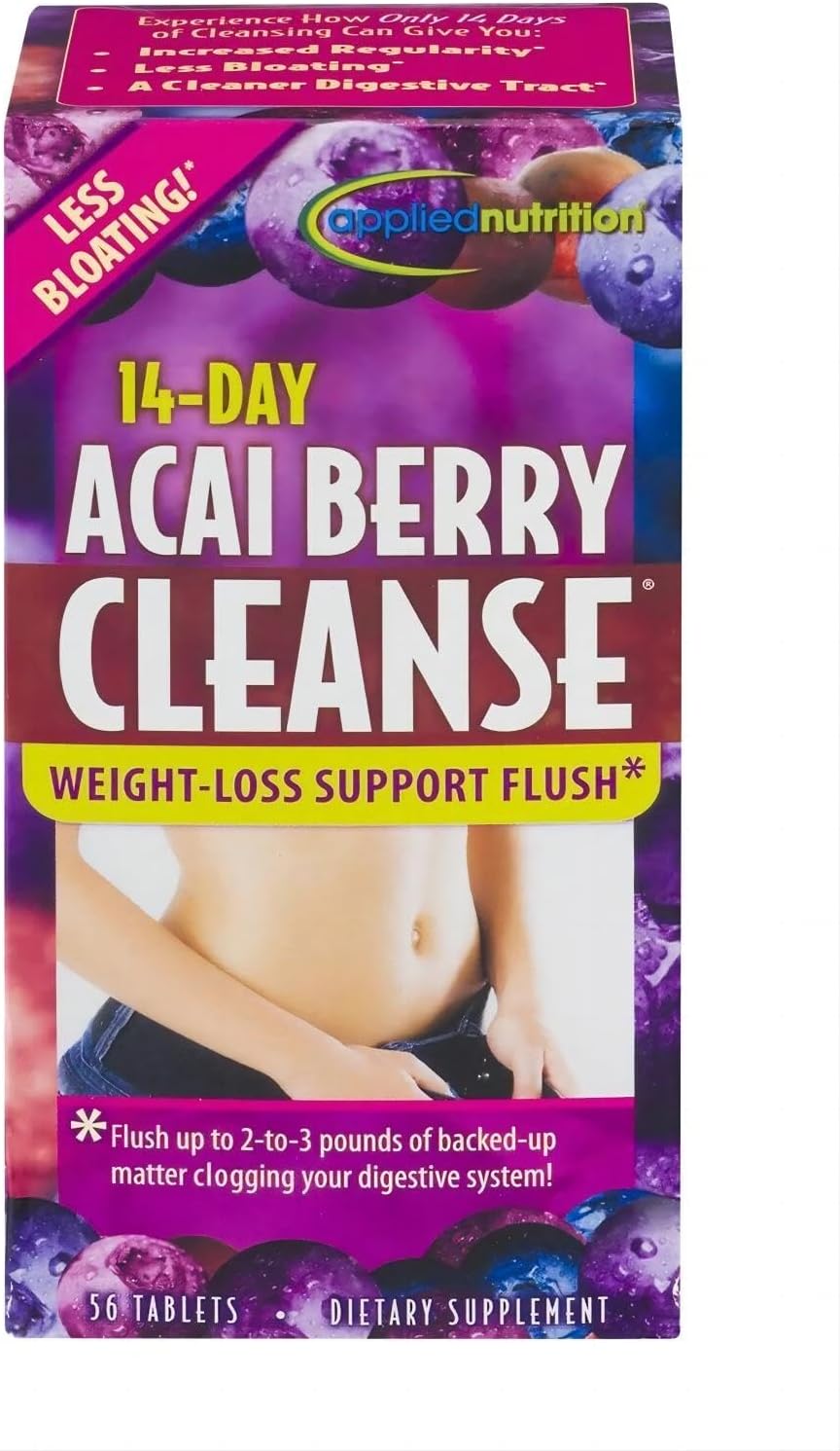 42-Day Supply of Acai Berry Cleanse 168-Count Bottle (Pack of 3) - Detox and Slimming Formula Formula