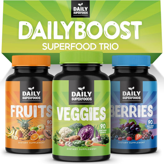 42 Different Whole Food Fruits and Veggies Supplement with Berries - Daily Superfoods for Natural Energy Boost - 100% Fruit and Vegetable Capsules - Made in USA