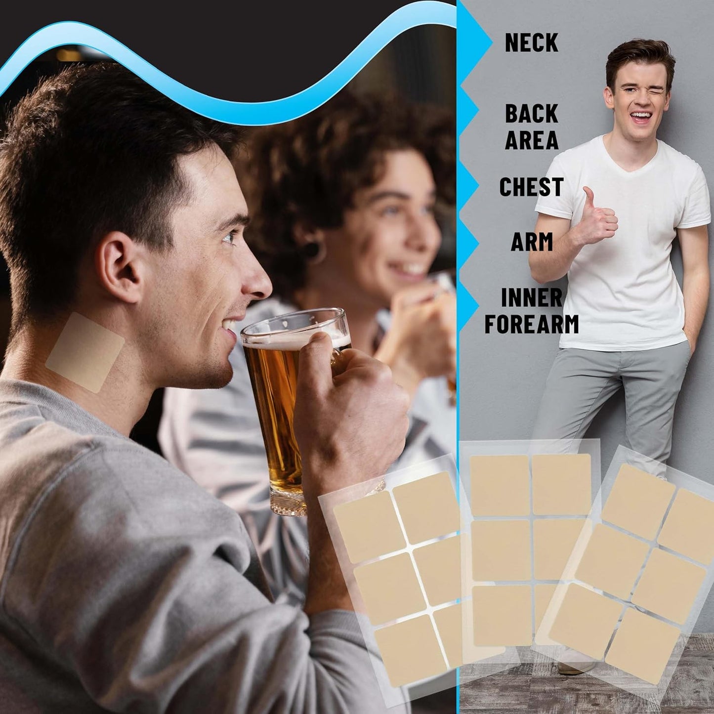 42 Tolevita After-Party Hangover Patches with Vitamin-Infused Recovery Support for Pre-Drinking - Natural Energy Boost & Hydration