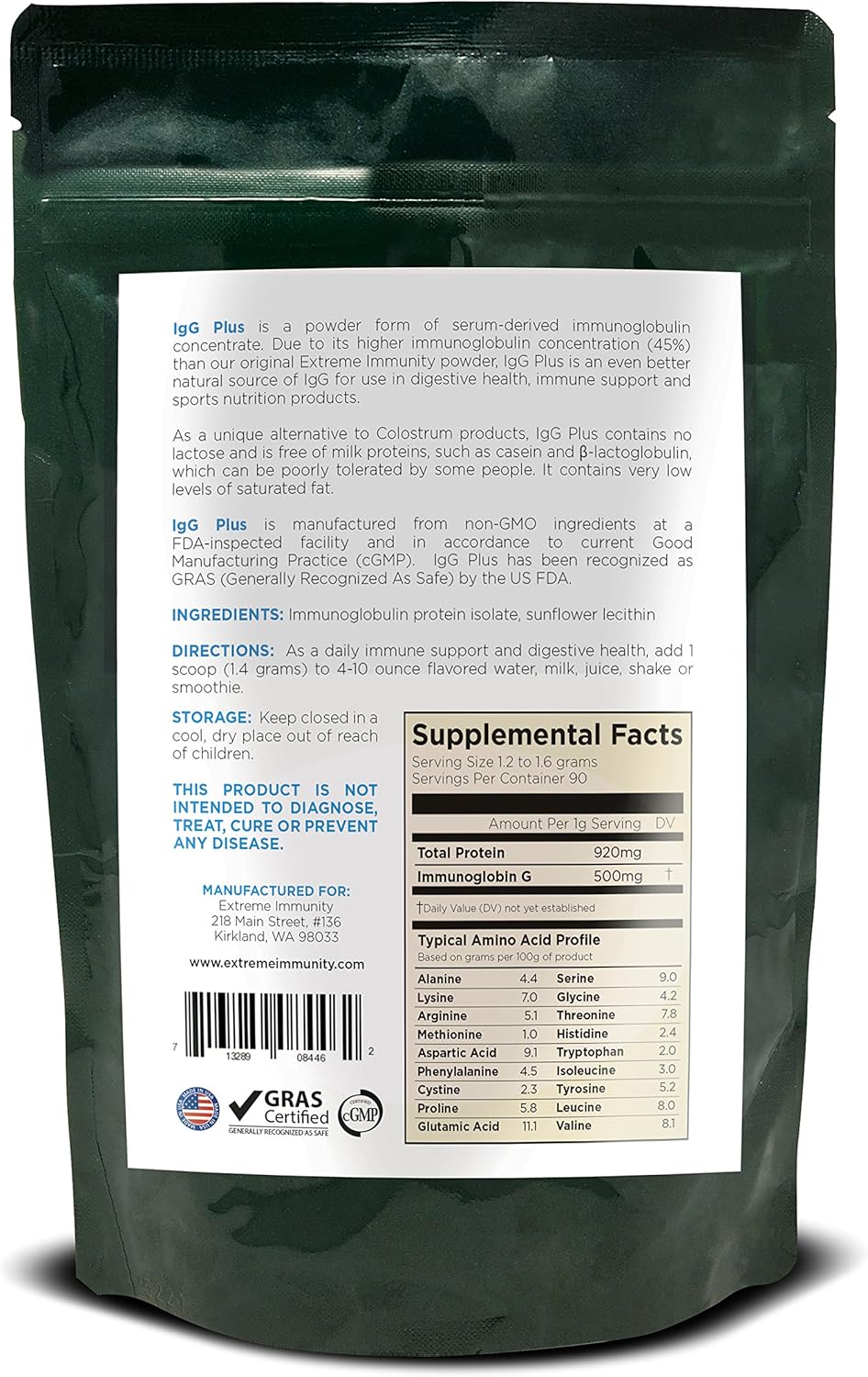 4.44 Ounce Bovine Immunoglobulin Protein Isolate Serum for Enhanced Immunity