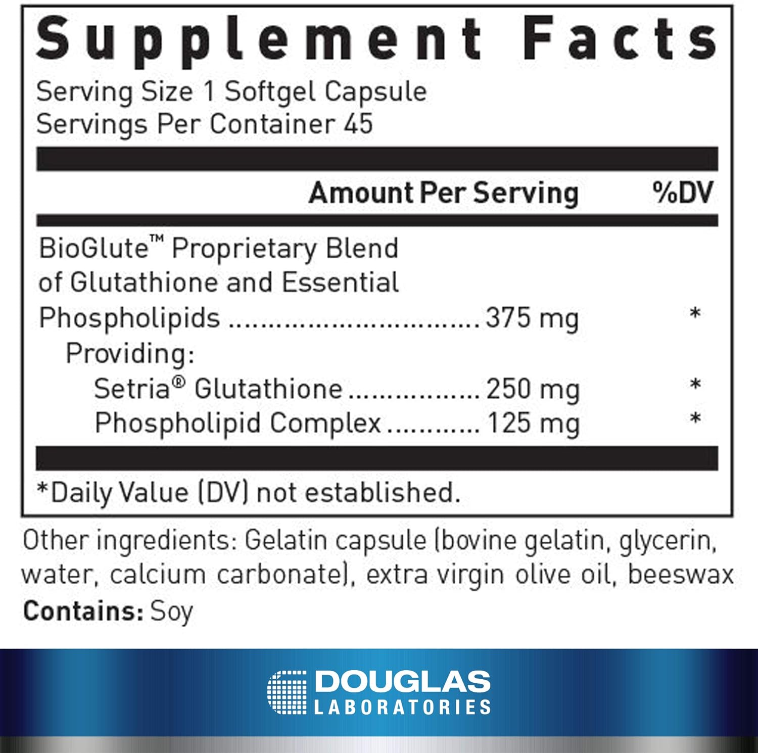 45 Softgel Capsules of Douglas Laboratories Liposomal Glutathione for Antioxidant Defense and Detox