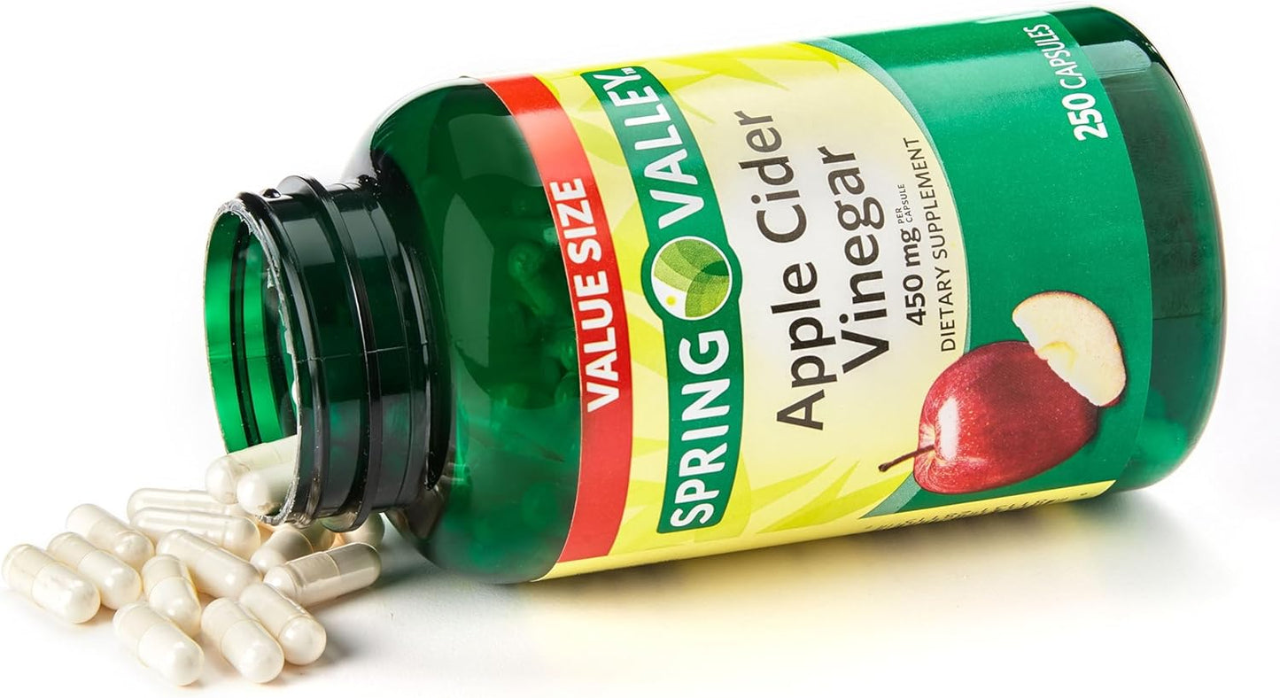 450 mg Apple Cider Vinegar Capsules - 250 Count ACV Supplement Pills for Wellness