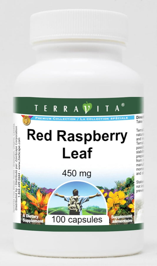 450 mg Red Raspberry Leaf Capsules - Terravita (100 count, ZIN: 511172)