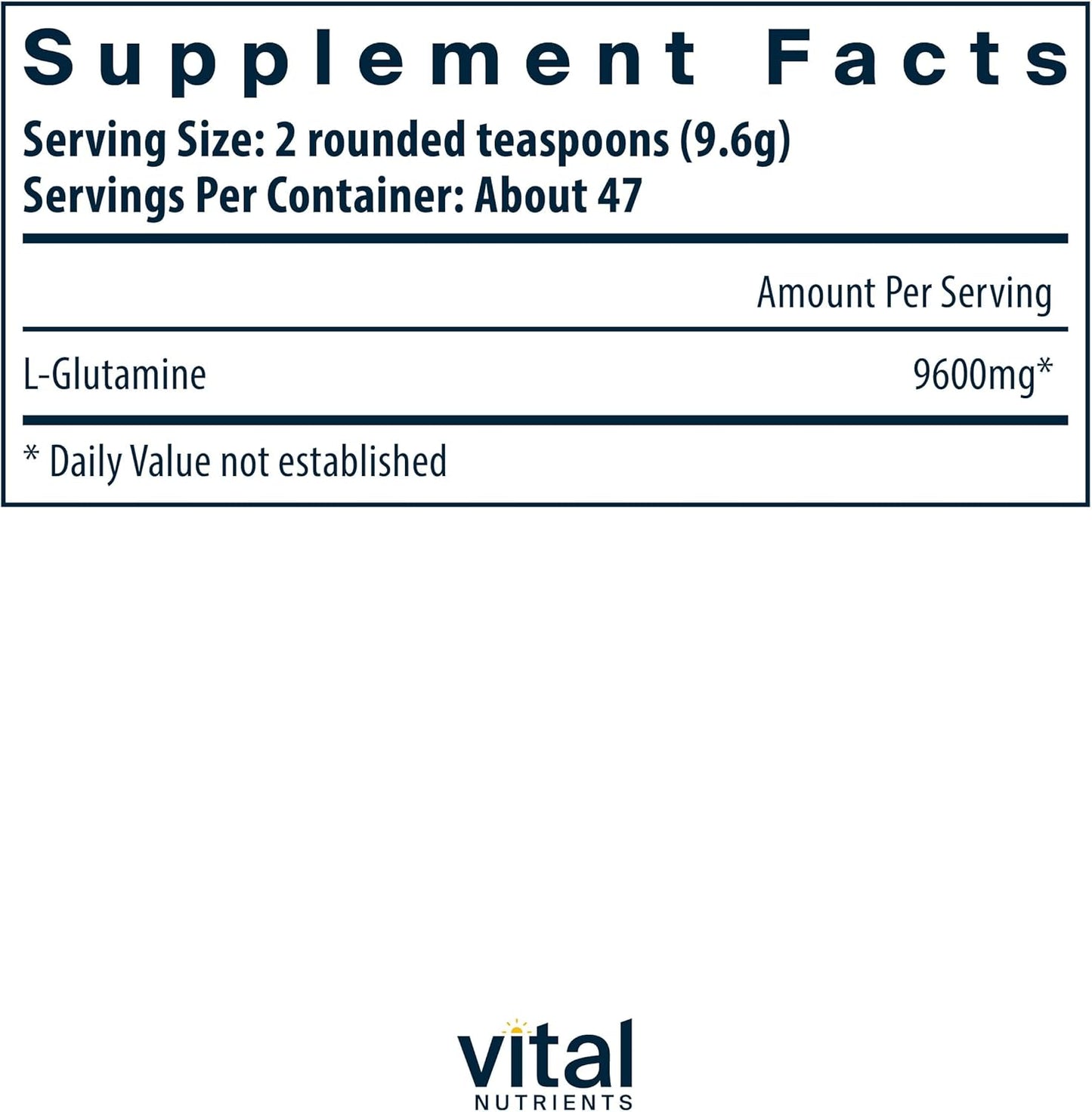 450g Vital Nutrients Glutamine Powder - Promotes Healthy Digestion - Non-GMO, Gluten, Dairy, Soy Free - 16 oz L-Glutamine Supplement