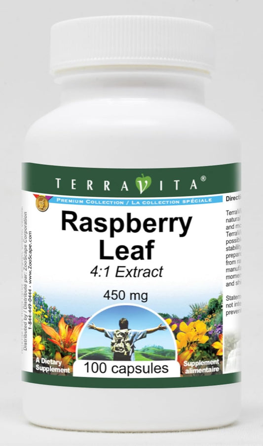 450mg Raspberry Leaf Extract (4:1 Concentration, 100 Capsules, ZIN: 420560)