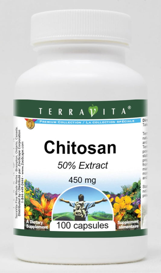 450mg Terravita Chitosan 50% Capsules - 100 Count