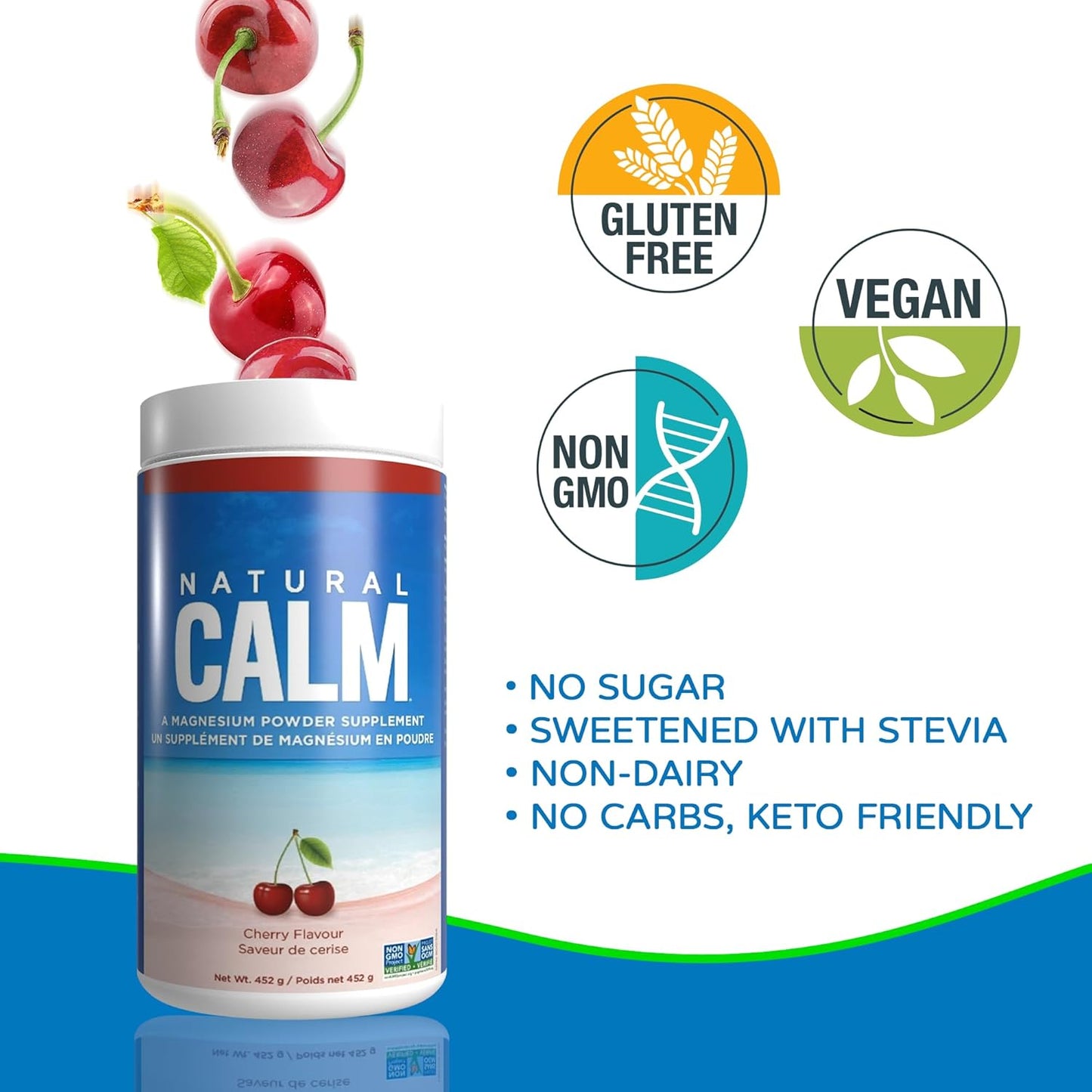 454 GR Natural Vitality Cherry Magnesium Powder Supplement