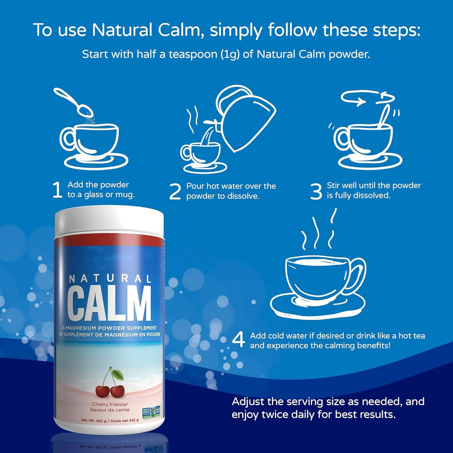 454 GR Natural Vitality Cherry Magnesium Powder Supplement