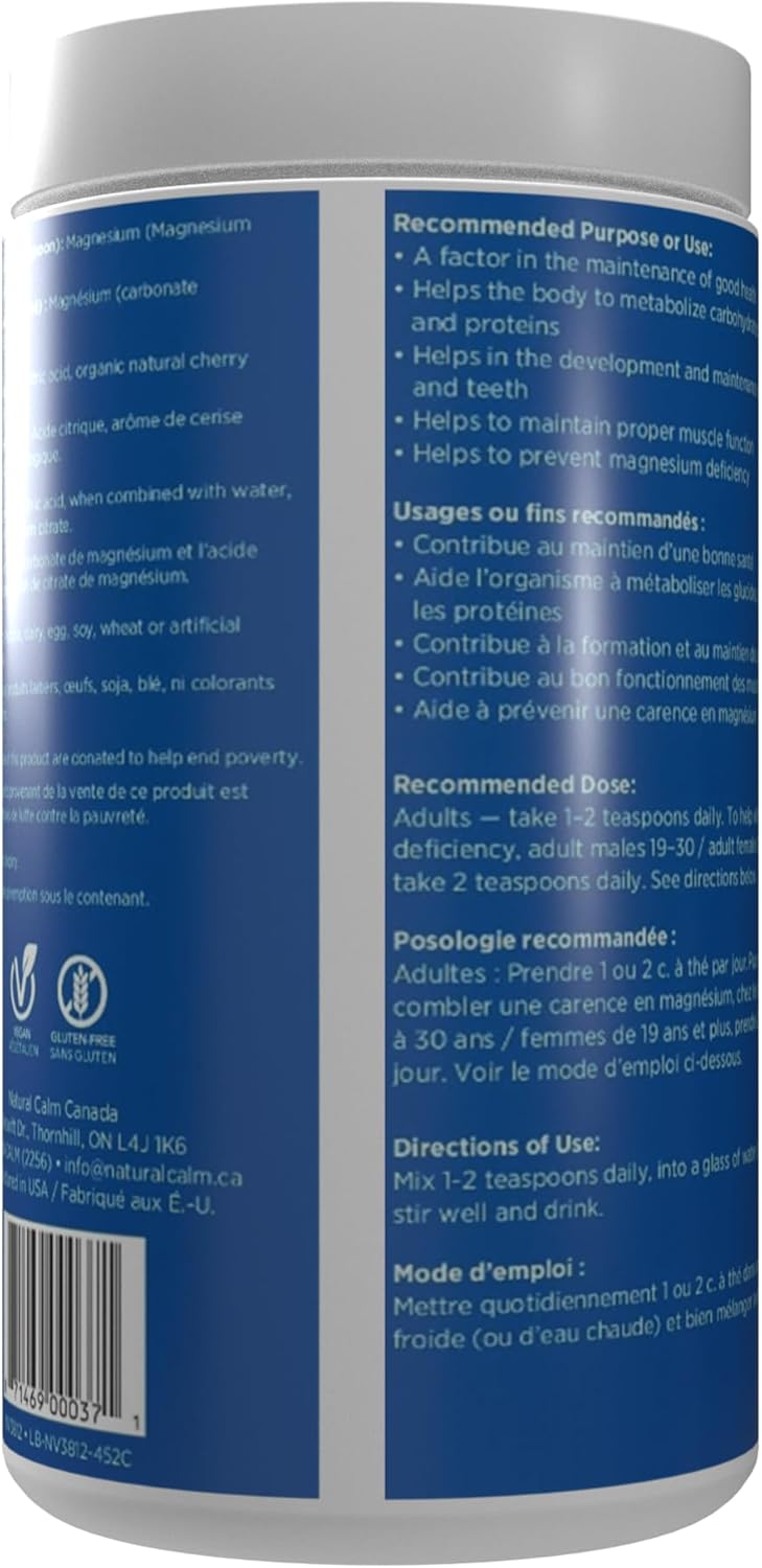 454 GR Natural Vitality Cherry Magnesium Powder Supplement