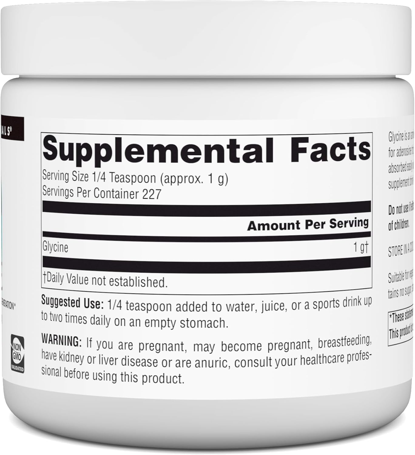454 Grams Source Naturals Glycine Powder for Energy Generation and Protein Synthesis, 8 oz
