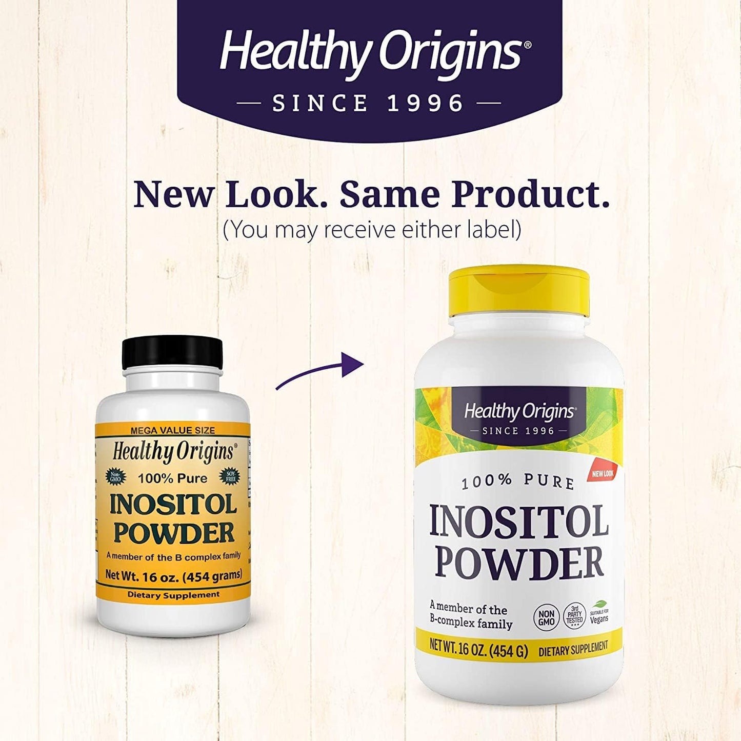 454g Healthy Origins Inositol Powder for Skin, Hair & Nails - B8 Vitamin Supplement - B Complex - Vegan, Non-GMO, Gluten-Free - 16 Oz