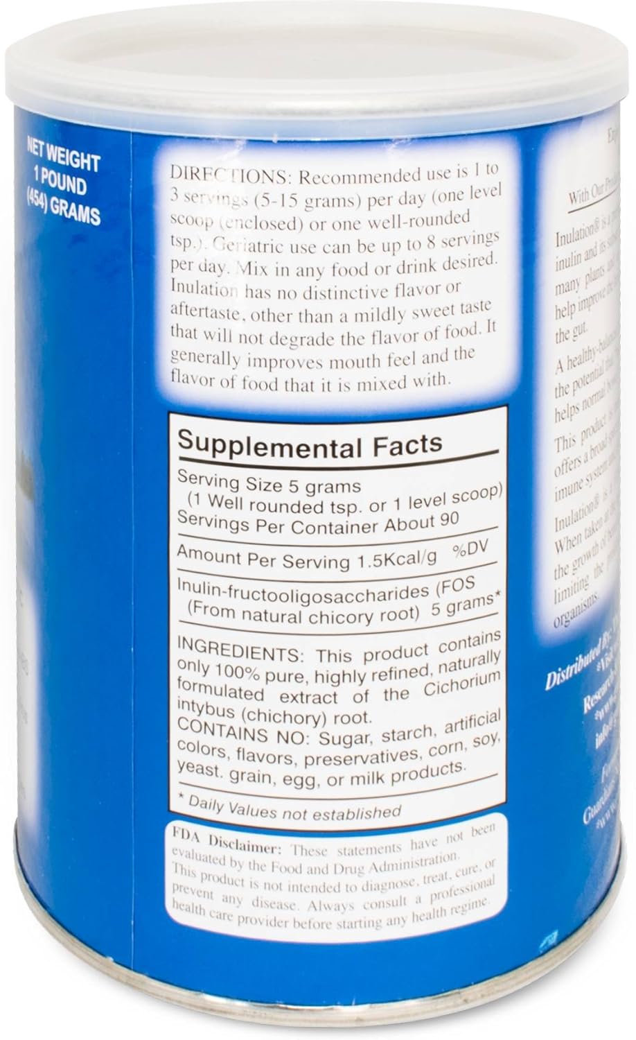 454g NWB Nature's Formula Inulin Powder for Gut Health and Digestive Support