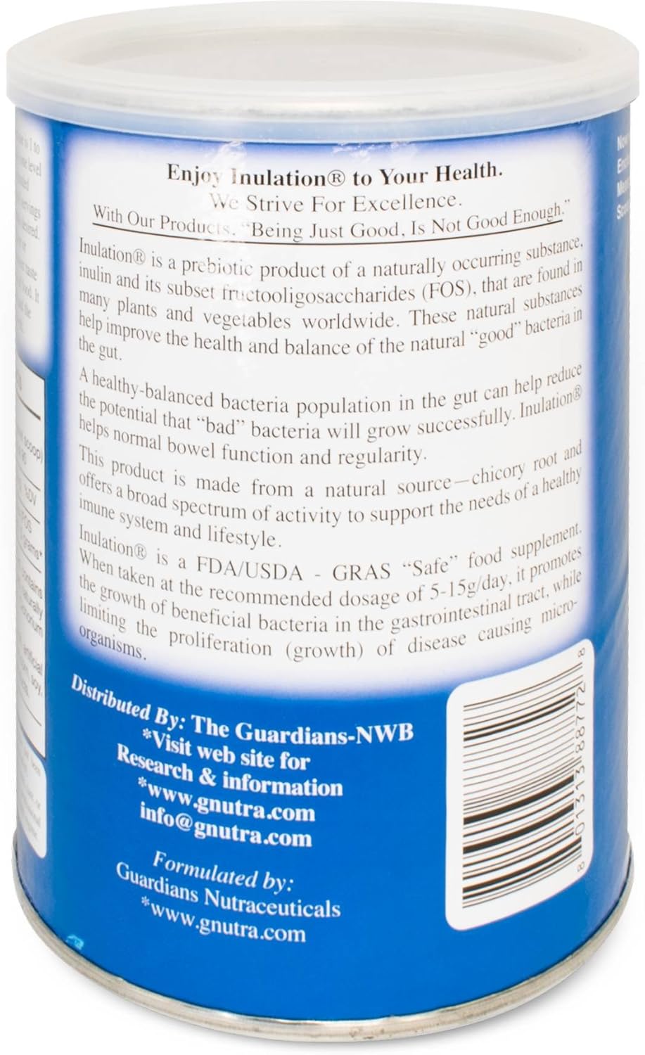 454g NWB Nature's Formula Inulin Powder for Gut Health and Digestive Support