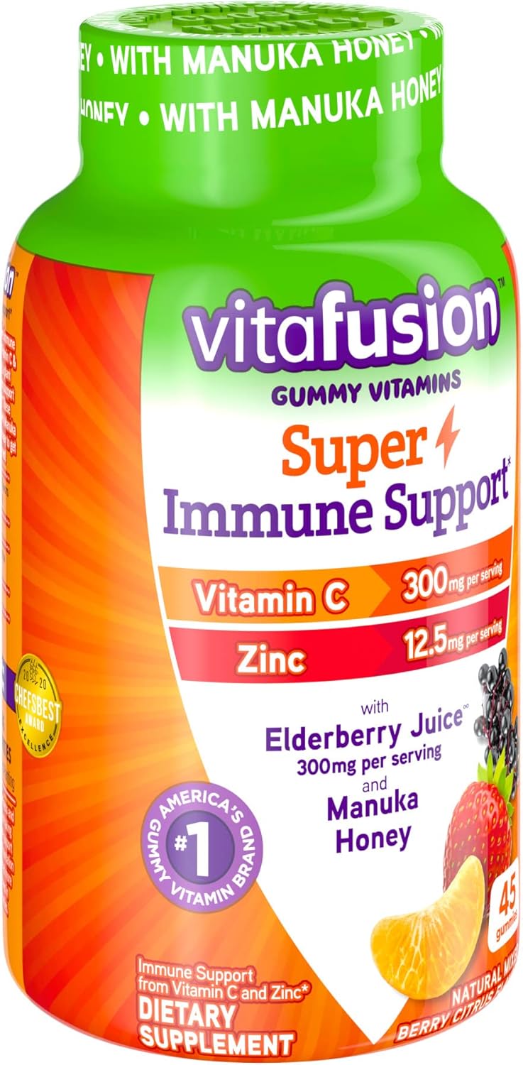45ct Vitafusion Super Immune Support Gummy Vitamins for Daily Health Boost